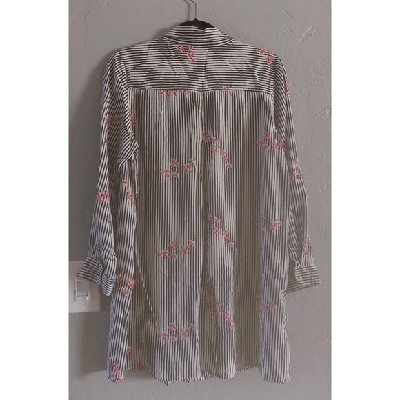 solitaire by ravi khosla Tops Shirts Women L,striped,Floral,Rayón,Roll Tab Sleev - Picture 6 of 8